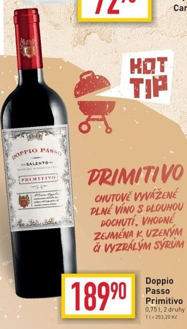 Víno Primitivo Doppio Passo