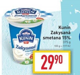 Zakysaná smetana Kunín 15%
