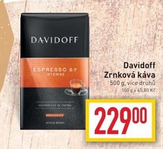 Zrnkové kávy Davidoff