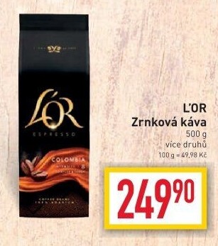 Zrnkové kávy L'