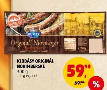 Norimberská grilovací klobása Kupfer