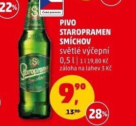 Pivo světlé výčepní 10° Smíchov Staropramen