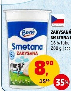 Smetana zakysaná Boni 16%