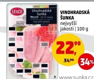 Šunka vinohradská nejvyšší jakosti LE&amp