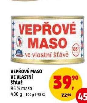 Vepřové maso ve vlastní šťávě
