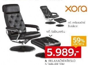 RELAXAČNÍ KŘESLO S TABURETEM