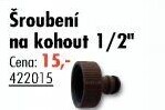 Adaptér - šroubení na zahradní hadici J.A.D. Tools