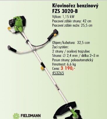 Benzinový křovinořez Fieldmann FZS 3020-B