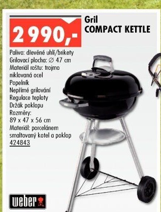 Gril na dřevěné uhlí Weber Compact Kettle