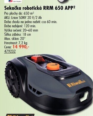 Robotická sekačka Riwall RRM 650 APP