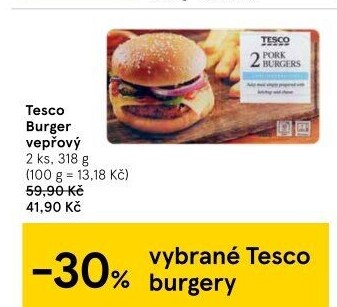 Burger vepřový Tesco
