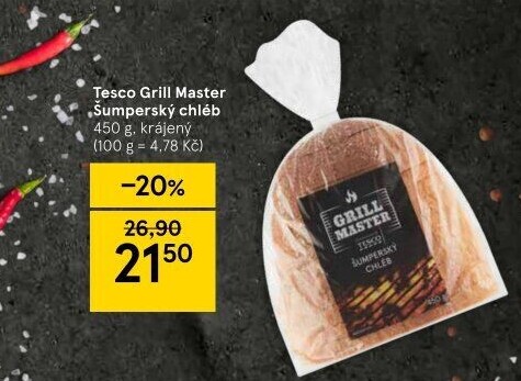 Chléb Šumperský Grill Master Tesco