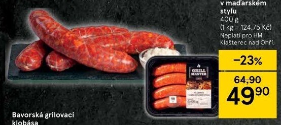 Klobásy maďarské Grill Master Tesco