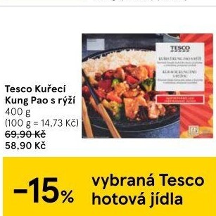 Kung pao kuřecí s rýží Tesco