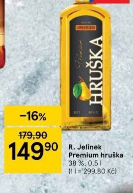 Pálenka Hruška Premium Rudolf Jelínek