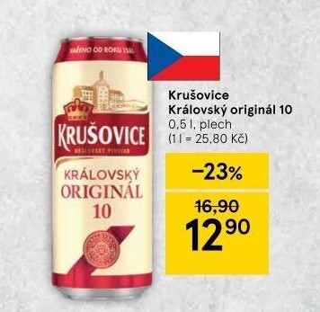 Pivo světlé výčepní Originál Královská 10° Krušovice