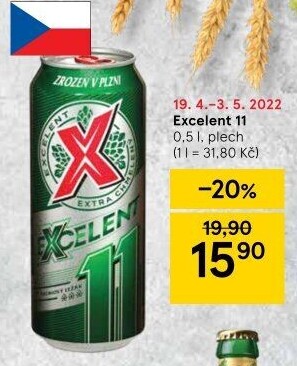 Pivo světlý ležák 11° Excelent