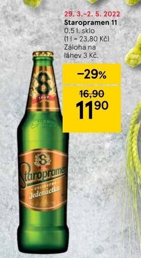 Pivo světlý ležák 11° Staropramen