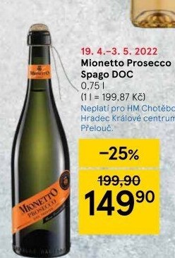 Prosecco Spago DOC Mionetto