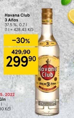 Rum kubánský bílý Aňejo 3 Anos Havana club