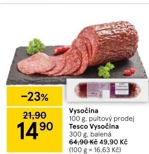Salám Vysočina Tesco
