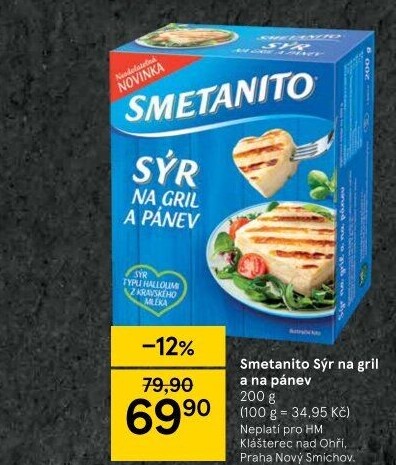 Sýr Smetanito na gril Želetava