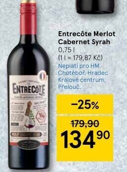 Víno Merlot - Cabernet Syrah Cuvée Entrecote Gourmet Pére &amp