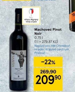 Víno Pinot Noir Vinařství Machovec