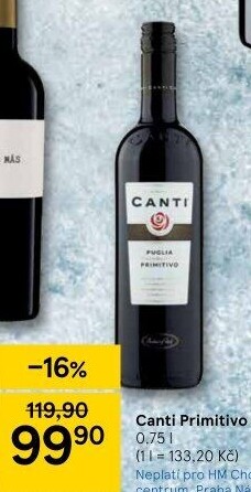 Víno Primitivo Puglia Canti