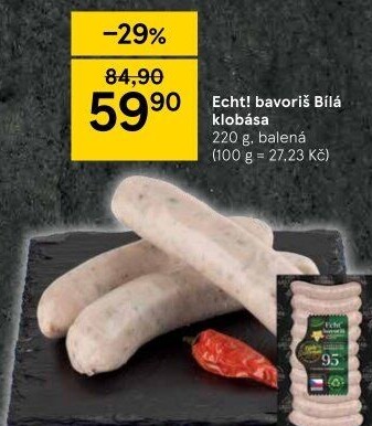 Klobásy Echt Bavoriš Láďa Grileman Kostelecké uzeniny