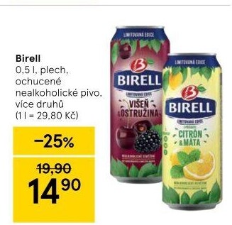 Nealkoholické pivo ochucené Birell