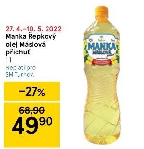 Řepkový olej Manka máslová Fabio