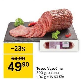 Salám Vysočina Tesco