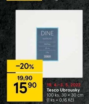 Ubrousky papírové Tesco