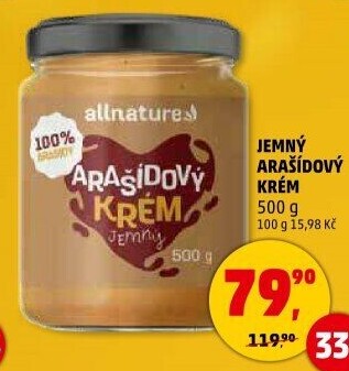 Arašídový krém Allnature