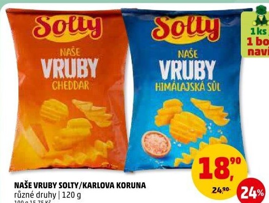 Chipsy Naše vruby Karlova Koruna