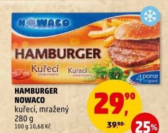 Hamburger kuřecí mražený Nowaco