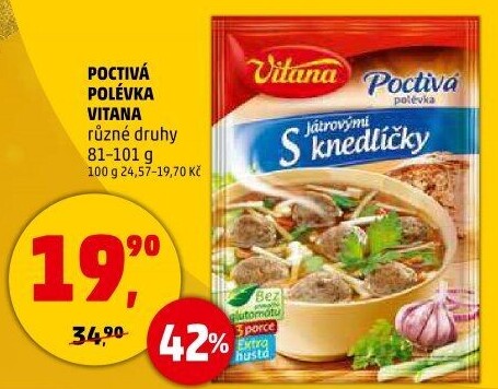 Instantní polévky Poctivá polévka Vitana