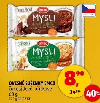 Ovesné sušenky Mysli na zdraví Emco