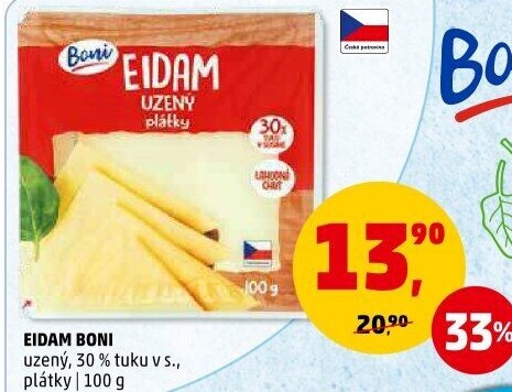 Sýr Eidam uzený 30% Boni
