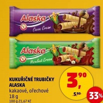 Trubičky bez lepku Alaska