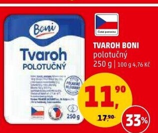 Tvaroh polotučný Boni