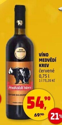 Víno červené Medvědí krev