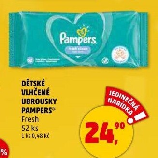 Vlhčené ubrousky dětské Pampers Baby Fresh Clean