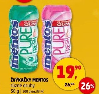 Žvýkačky Pure Fresh Mentos