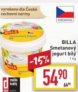 Bílý jogurt smetanový Billa