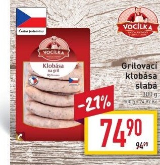 Klobása na gril Vocílka