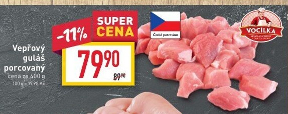Maso na guláš vepřové Vocílka
