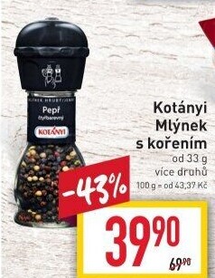 Mlýnek s kořením Kotányi
