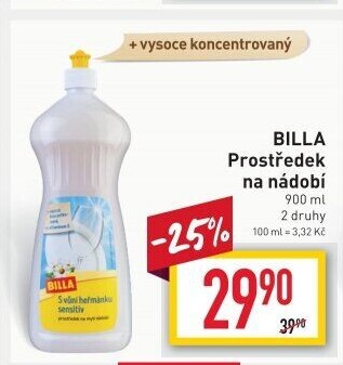 Prostředek na nádobí Billa